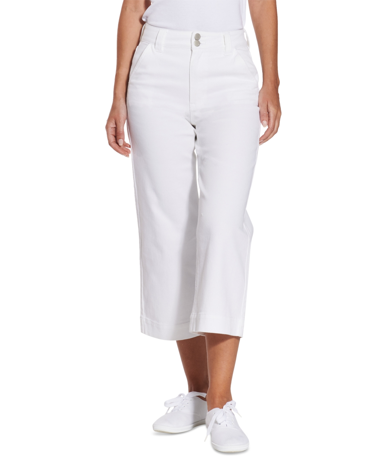 Dollhouse Juniors' Super-high-rise Cropped Wide-leg Trouser Jeans In White