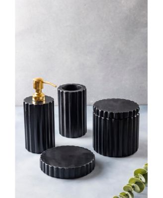 Roksana Black Marble Bath Accessories, Set of 4