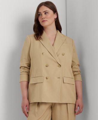 Lauren Ralph Lauren Plus Size Double Breasted Lightweight Blazer Macy s