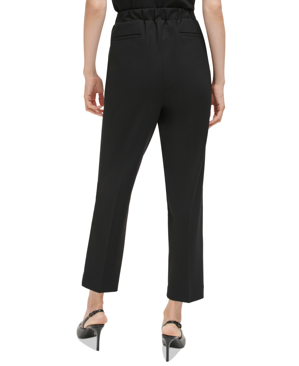 Calvin Klein Women's Elastic-Back Ankle Pants