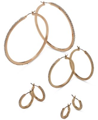 Extra-Small Pav&eacute; Hoop Earrings, 0.35" 