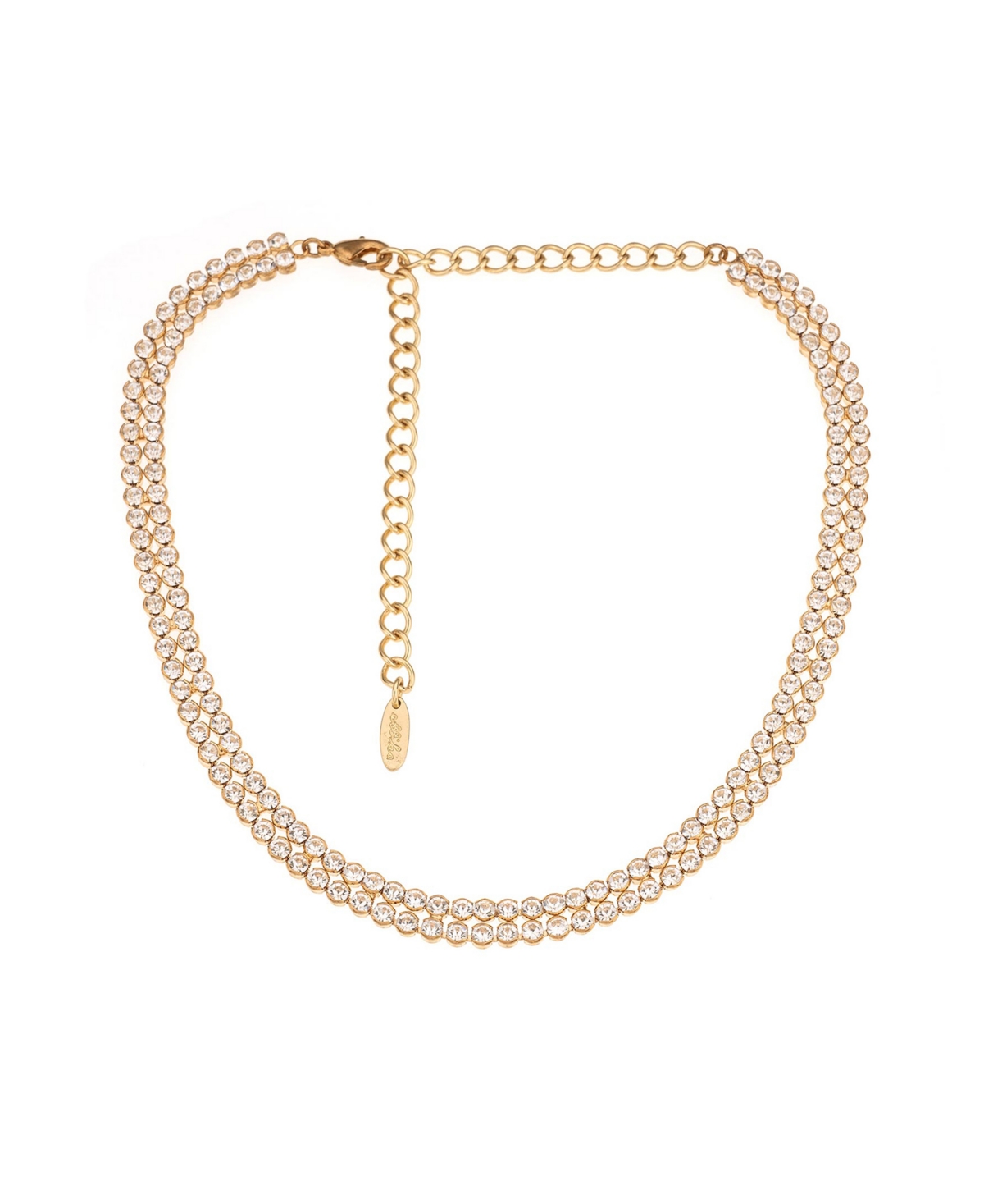 Double Row Sparkle 18K Gold Plated Choker Necklace - Gold