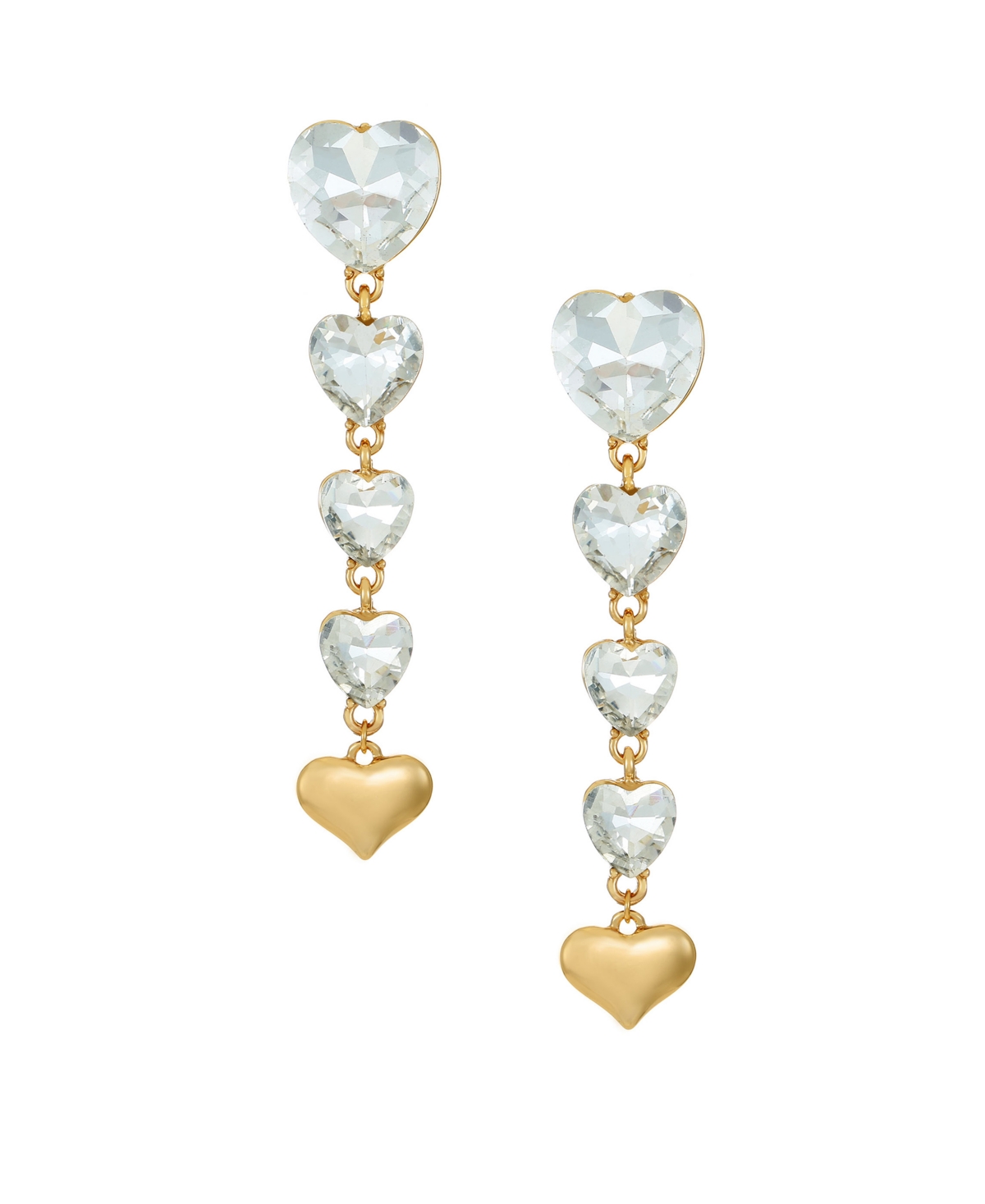 Ettika 18k Gold Plated Glass Love Drop Earrings