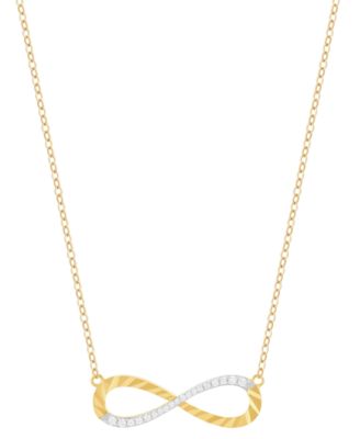Macy s Diamond Infinity Pendant Necklace 1 10 ct. t.w. in 14k Gold Plated Sterling Silver 16 2 extender Macy s