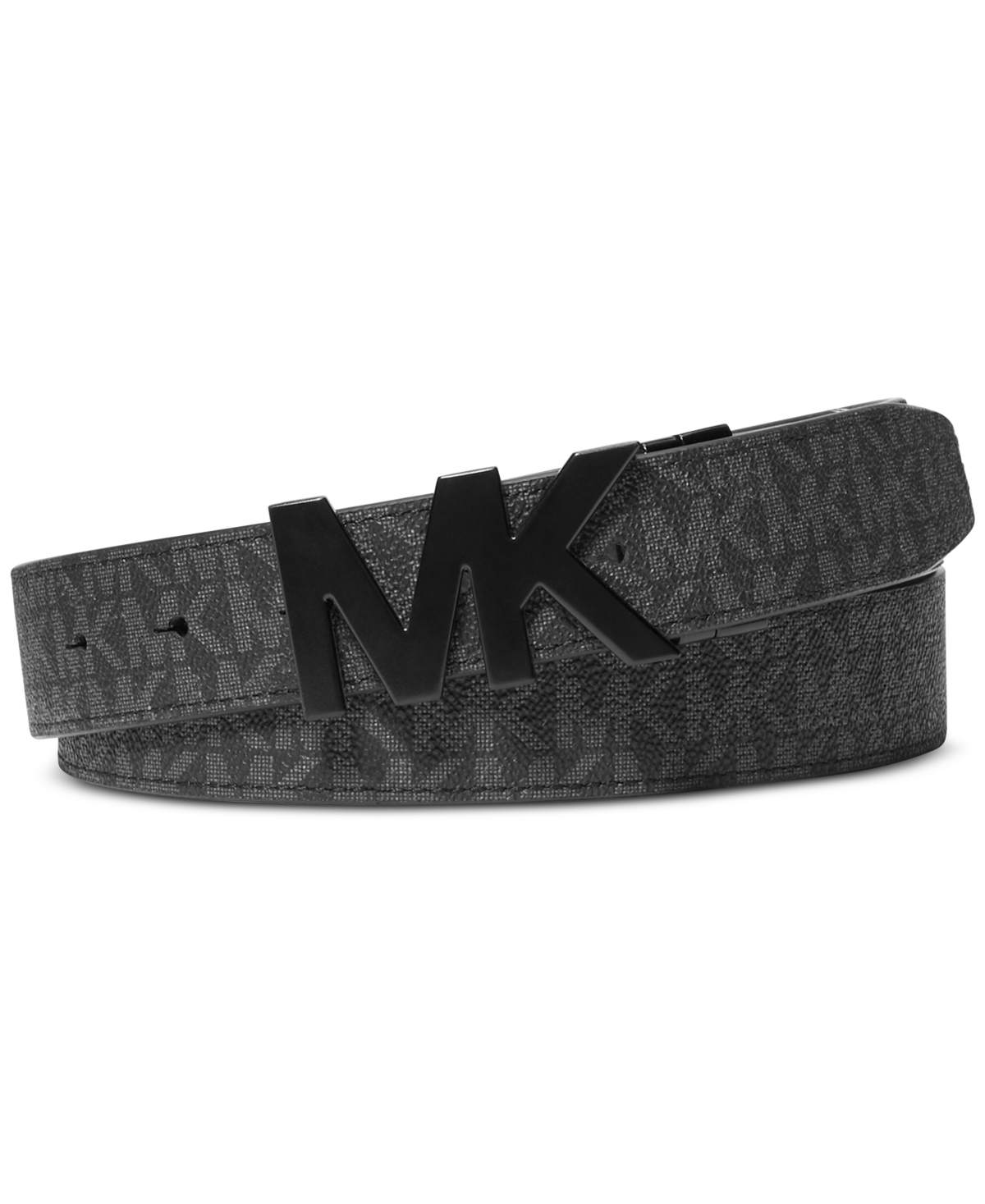 Shop Michael Kors Men's Reversible Mk Hardware Belt In Black