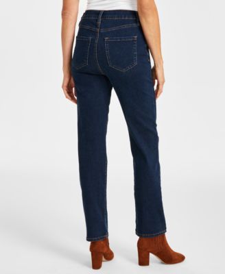 Style & Co Petite High-Rise Natural Straight-Leg Jeans, Petite & Petite Short, Created for Macy's