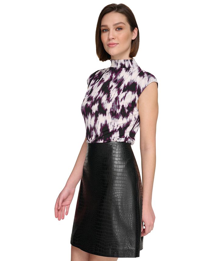 Calvin Klein Women's CapSleeve MockNeck Top Macy's