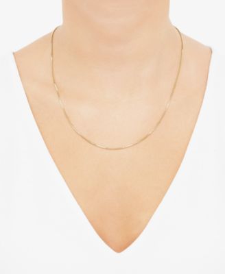 Box Link 20" Chain Necklace in 14k Gold