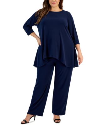 Plus and Petite Plus Size Wide-Leg Pull-On Pants