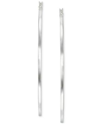 Square Tube Hoop Earrings in 14k Gold Vermeil, 60mm (Also in Sterling Silver)