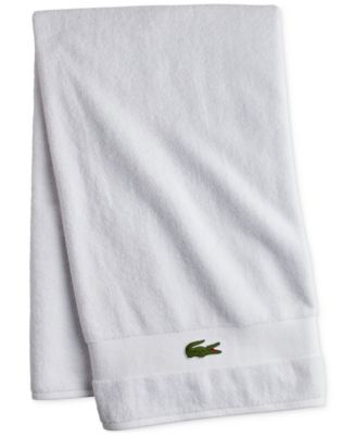 LACOSTE Large Cotton Bath Towels 30 x 52 - Gray Brand NEW lot of 4