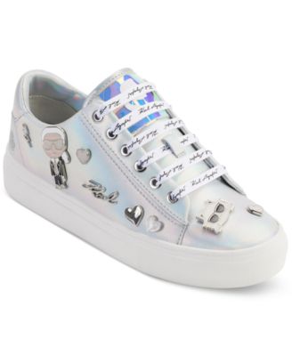 KARL LAGERFELD PARIS Women's Cate Embellished Lace-Up Low-Top