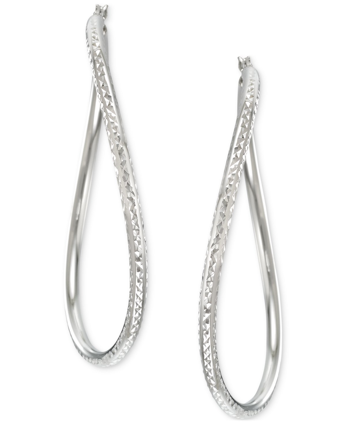 Wavy Round Hoop Earrings in 14k Gold Over Sterling 2-3/8