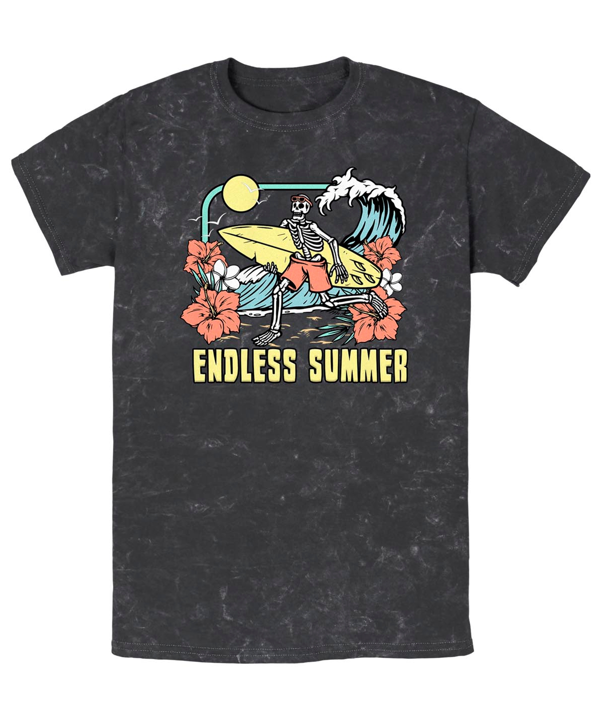 Fifth Sun Men's Endless Summer Skelly Mineral Wash Short Sleeves T-shirt In Black