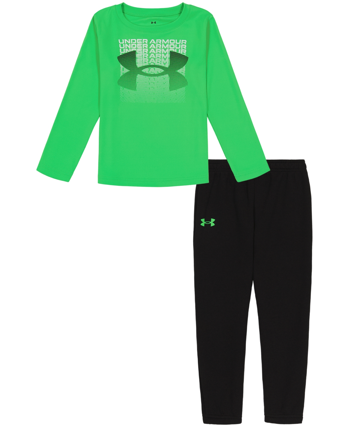 Under Armour Toddler Boys Fader Block Logo Long Sleeve T-shirt And Joggers Set In Green Screen