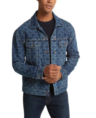 【送料&関税込】Michael Kors Printed Denim Jacket Michael Kors Men's Regular-Fit Empire Logo-Print Denim