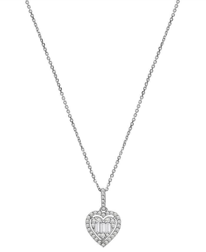 Audrey by Aurate Diamond Baguette Round Diamond Cluster Heart 18