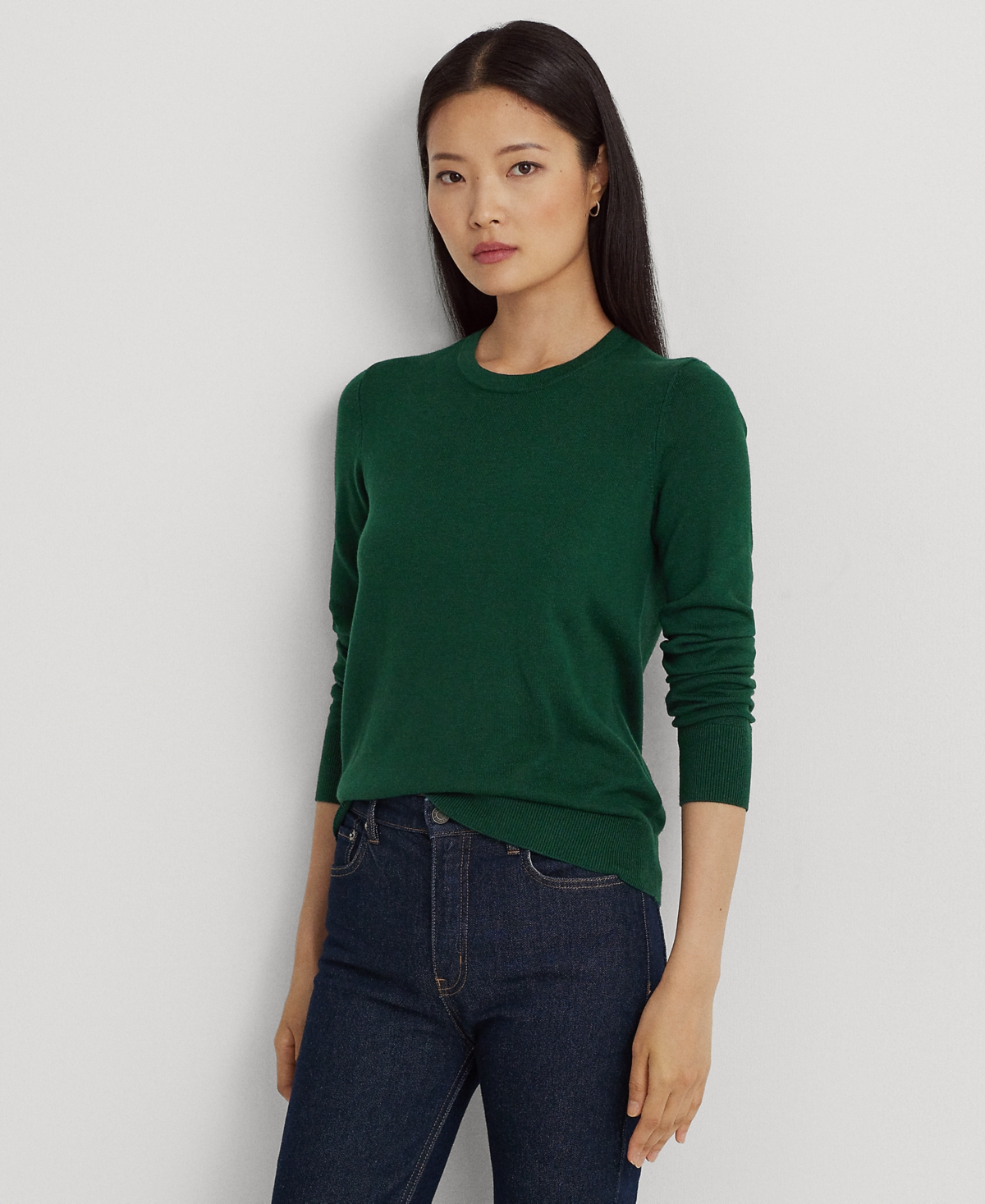 Ralph Lauren Polo Cotton Crewneck Women's Sweater - Green - Size L (other  Sizes Available)