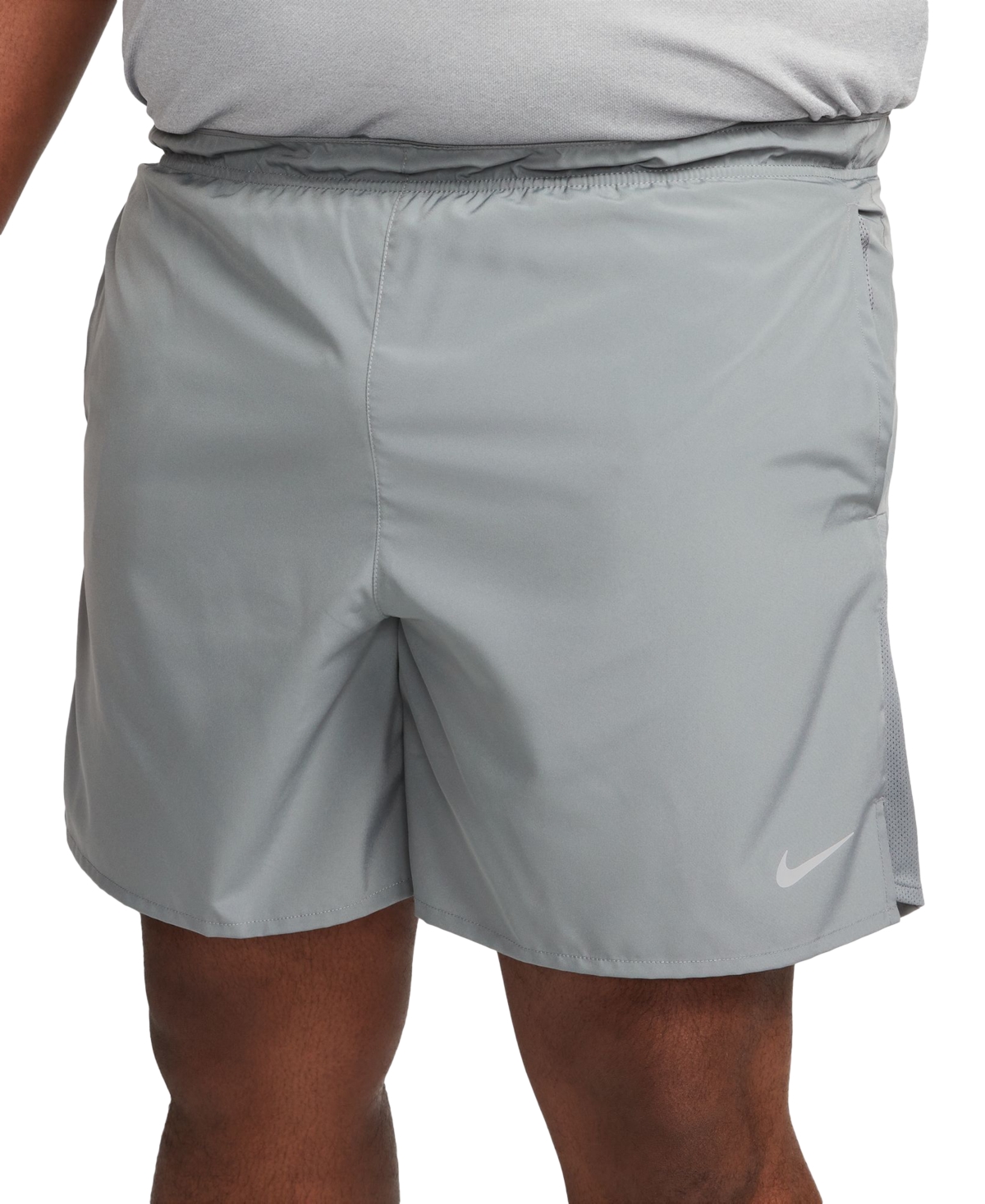 Shop Nike Men's Challenger Dri-fit Brief-lined 7" Running Shorts In Smoke Grey,reflective Silver