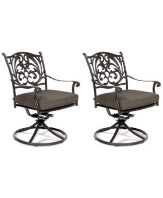 Agio - Set of 2 Chateau Aluminum Outdoor Dining Swivel Rockers with Outdoor Cushion, Created for Macy's