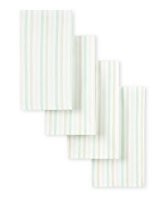 Martha Stewart Daisy Stripe Napkin Set 4-Pack, Beige/Brown, 19x19