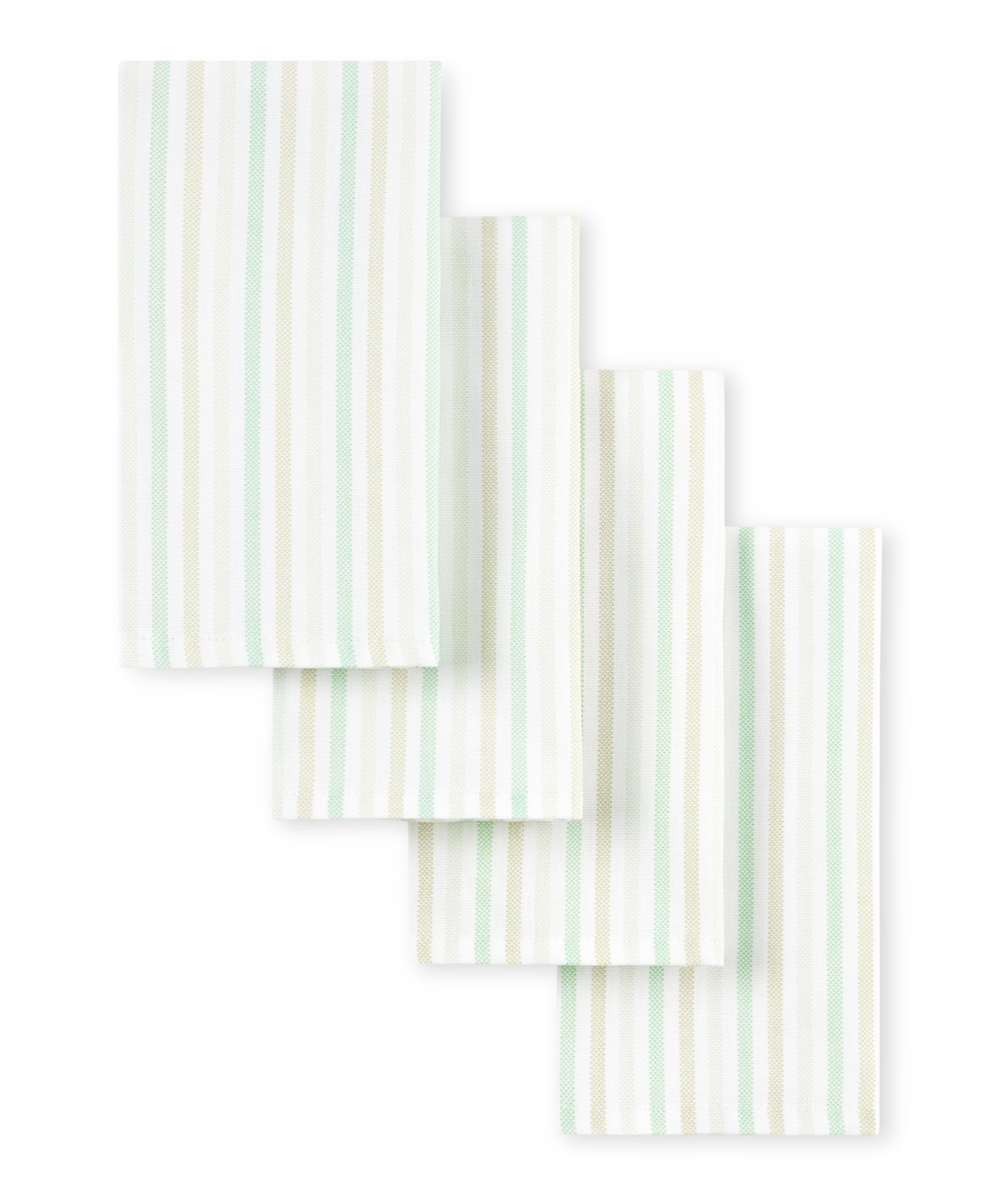 Martha Stewart Daisy Stripe Napkin Set Of 4, 19" X 19" In Mint