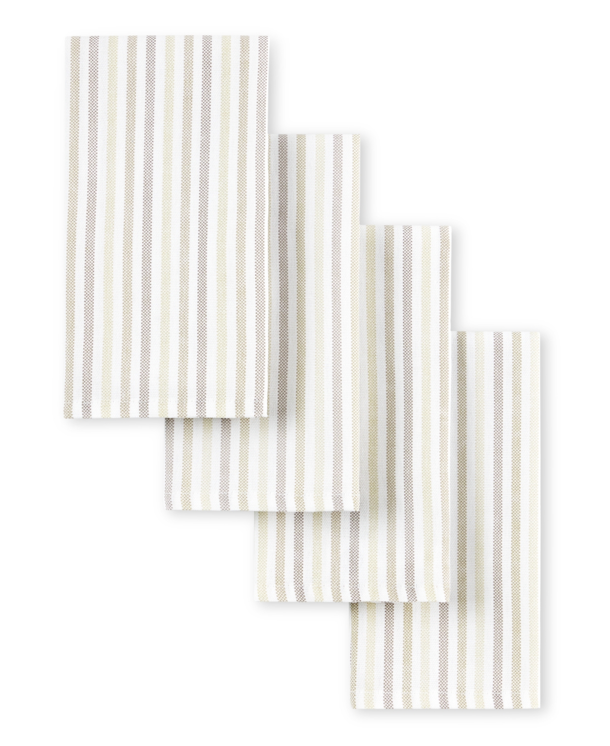 Martha Stewart Daisy Stripe Napkin Set Of 4, 19" X 19" In Linen