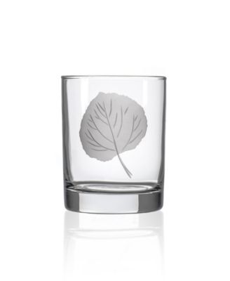 Leaf Double Old Fashioned Glass 13 oz. - Set of 4 Glasses