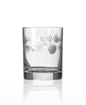Icy Pine Double Old Fashioned Glass 13oz - Set of 4 Glasses