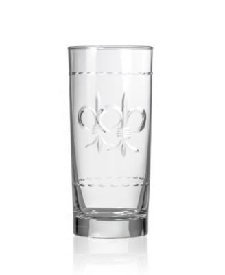 Fleur De Lis Cooler Highball Glass 15oz - Set of 4 Glasses