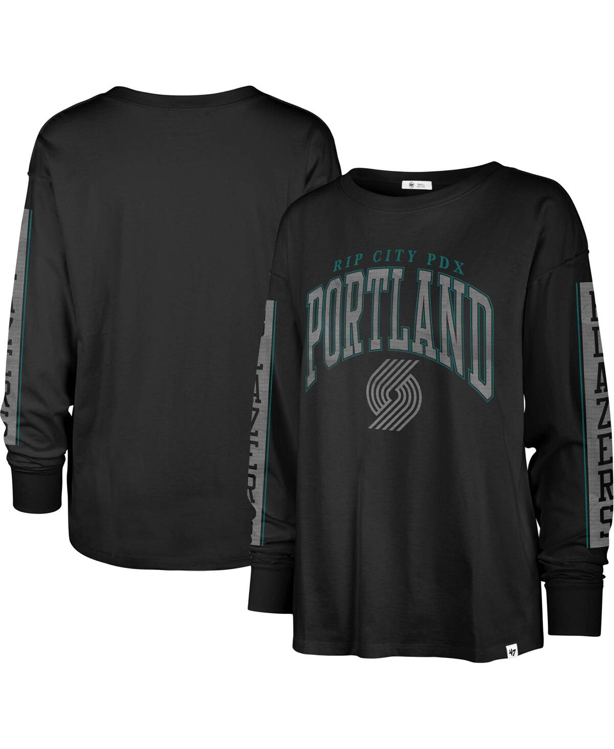 47 Brand Women's ' Black Portland Trail Blazers City Edition Soa Long Sleeve T-shirt