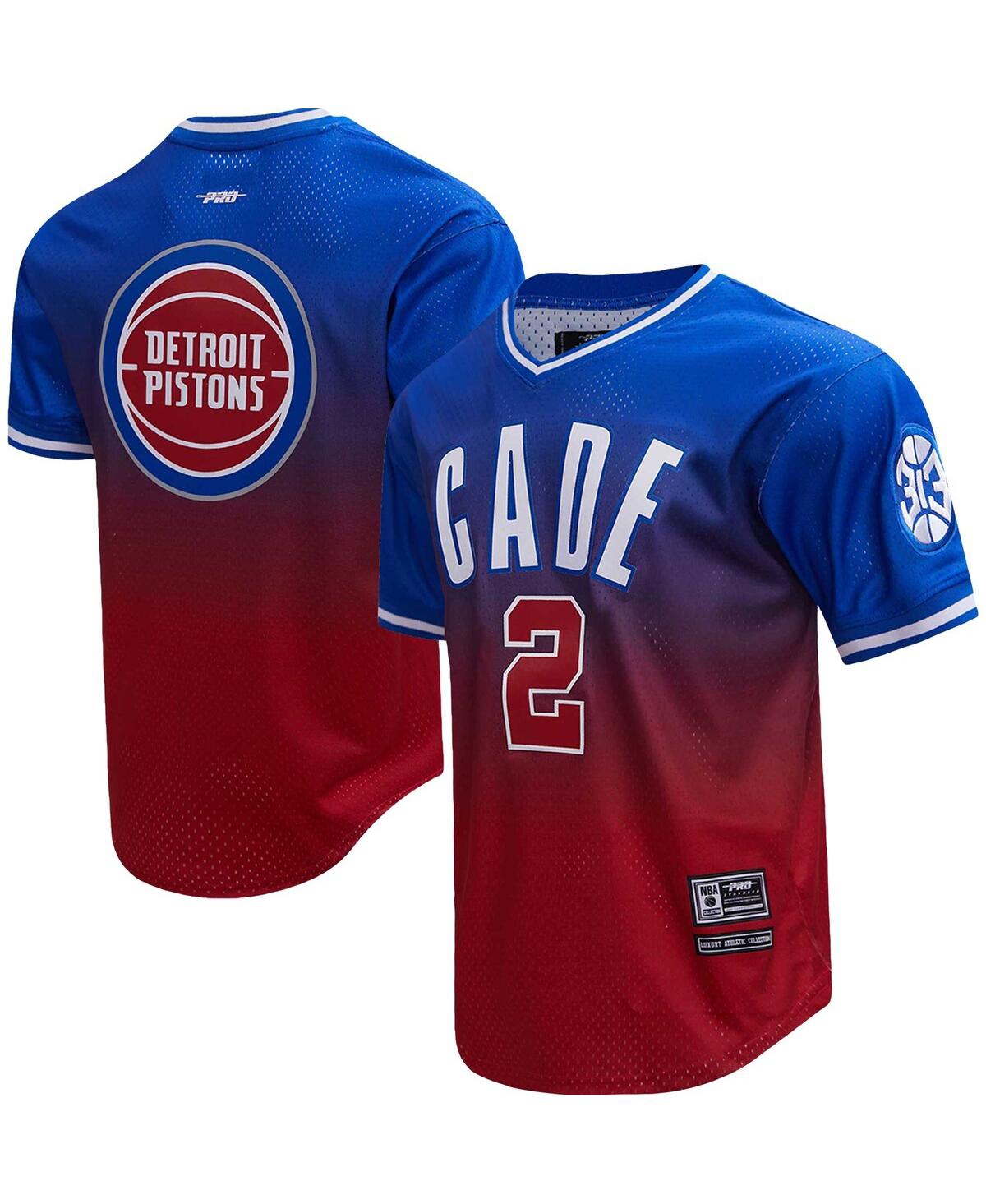 Men's Post Cade Cunningham Royal, Red Detroit Pistons Ombre Name and Number T-shirt - Royal, Red