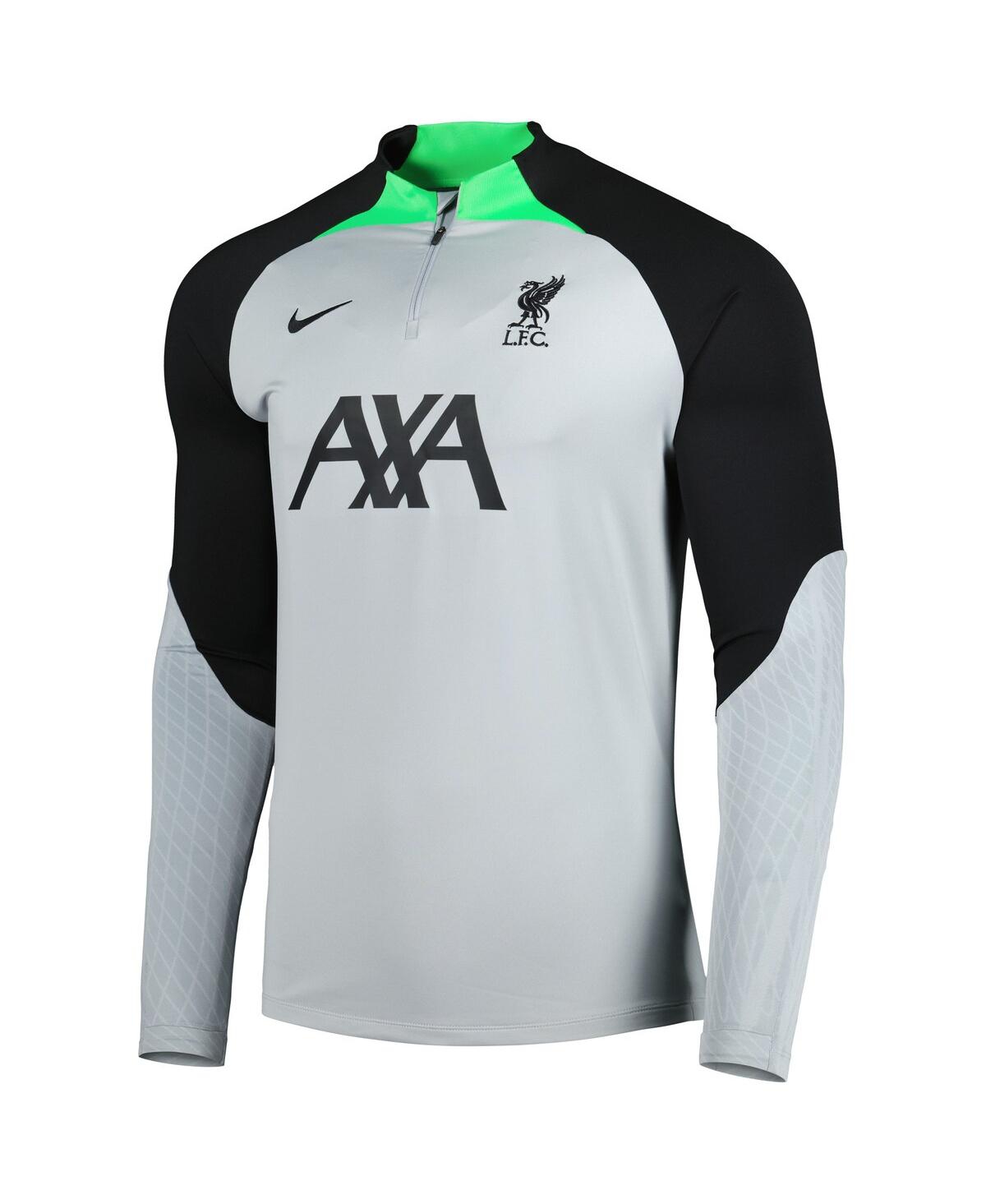 Shop Nike Men's  Gray Liverpool 2023/24 Strike Drill Performance Raglan Quarter-zip Long Sleeve Top