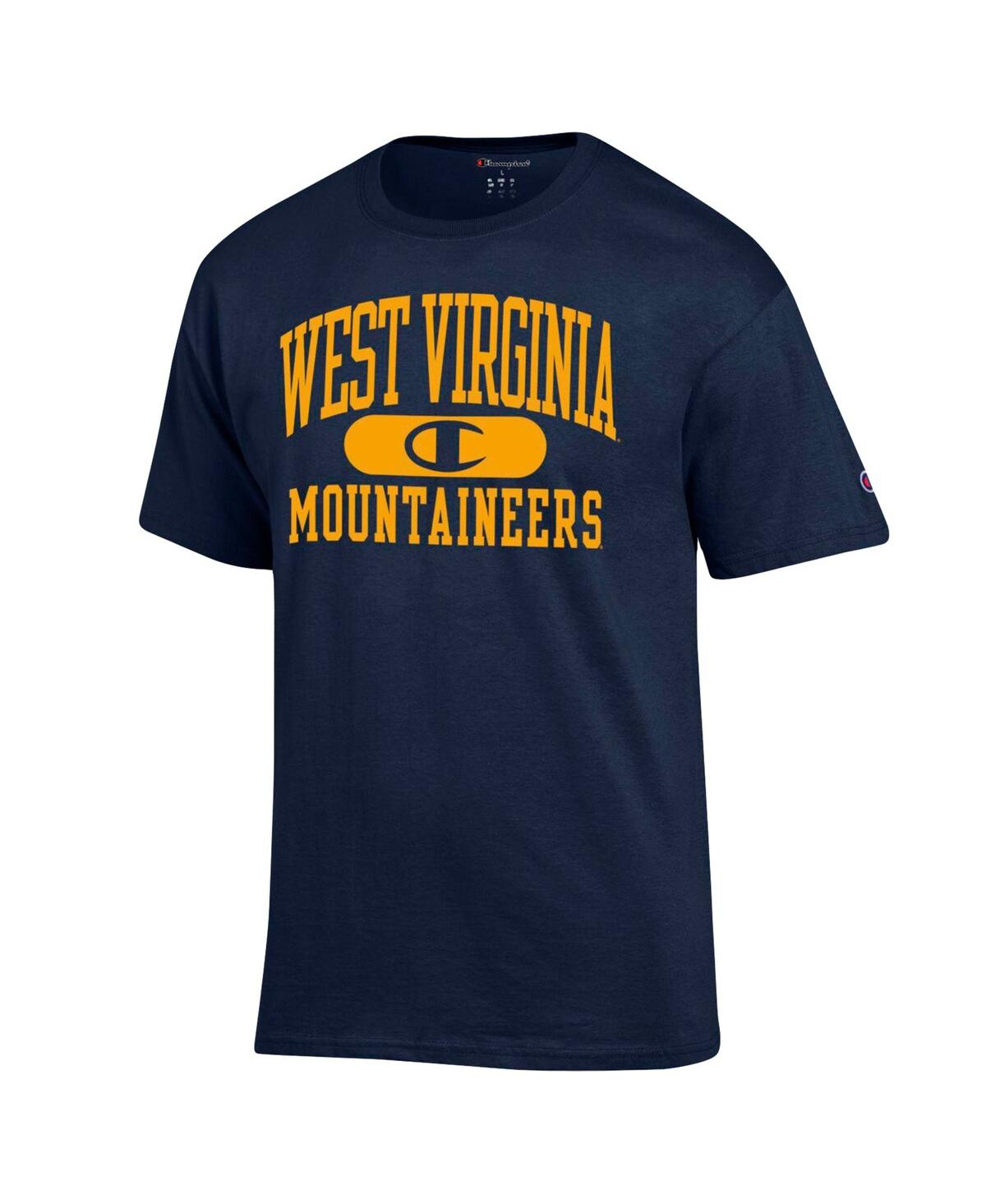 Shop Champion Men's  Navy West Virginia Mountaineers Arch Pill T-shirt