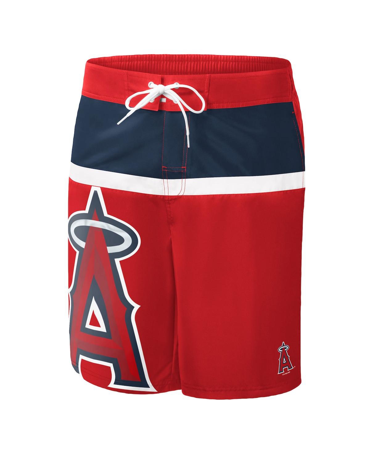 Shop G-iii Sports By Carl Banks Men's  Red Los Angeles Angels Sea Wind Swim Shorts