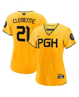 Women's Roberto Clemente Gold Pittsburgh Pirates 2023 City Connect Replica Player Jersey