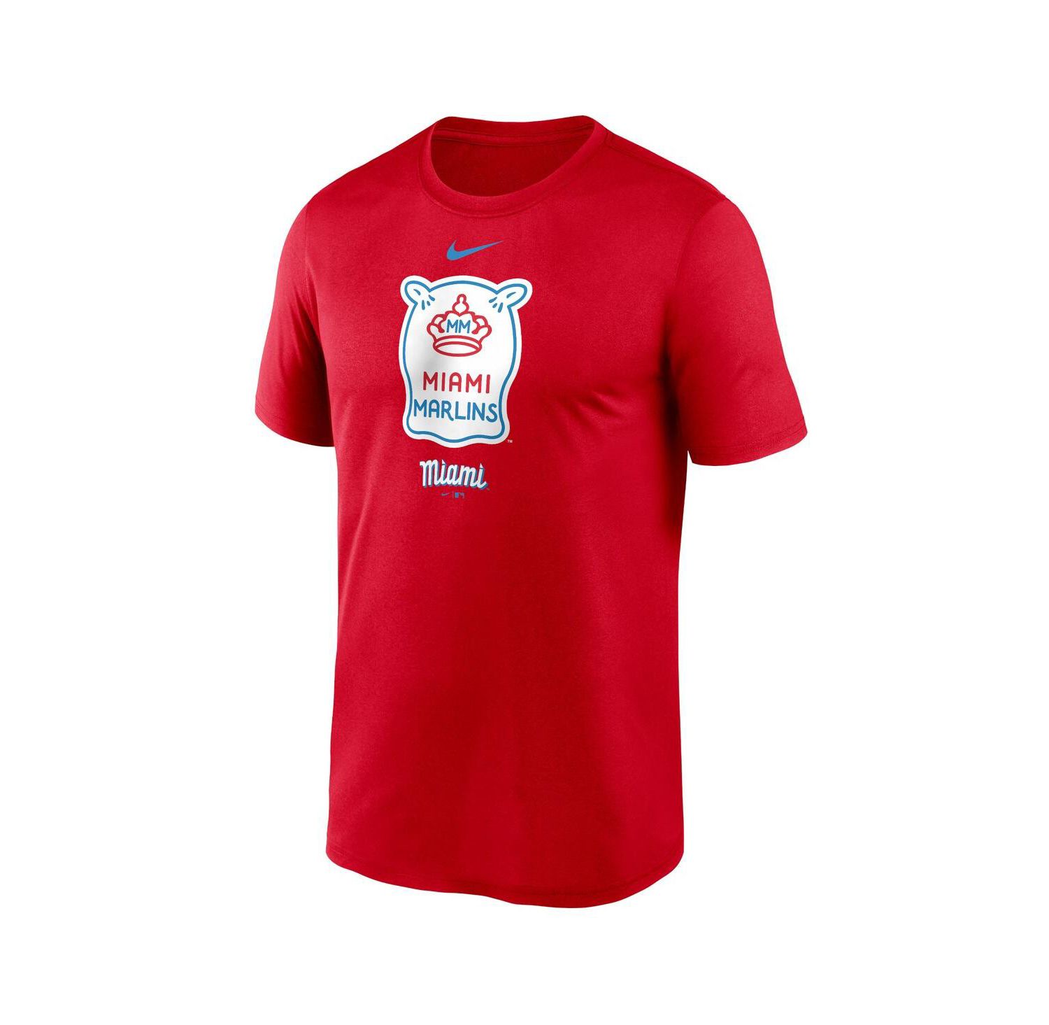 Men's Red Miami Marlins City Connect Logo T-shirt