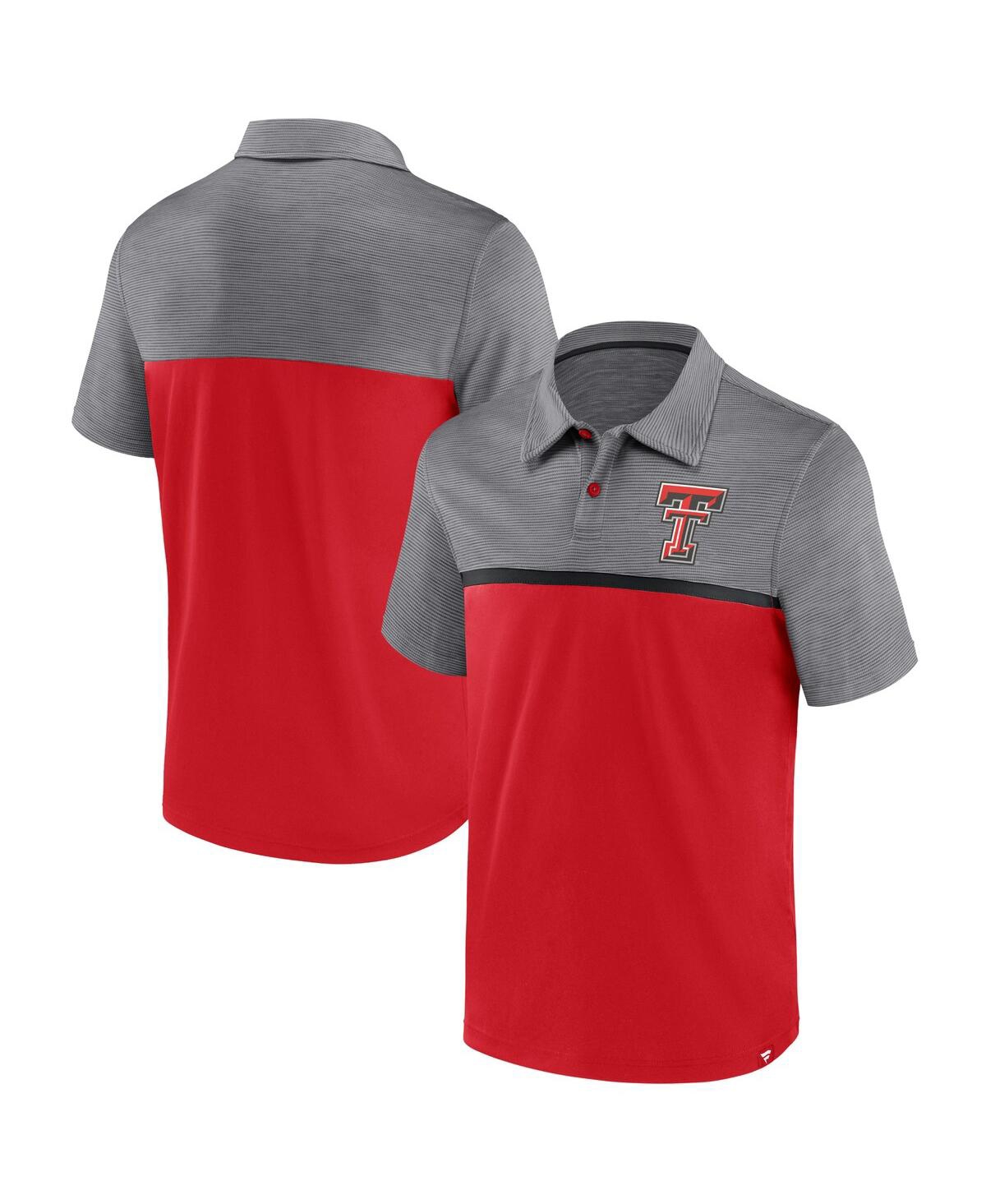 Fanatics Men's  Red, Gray Texas Tech Red Raiders Polo Shirt In Multi