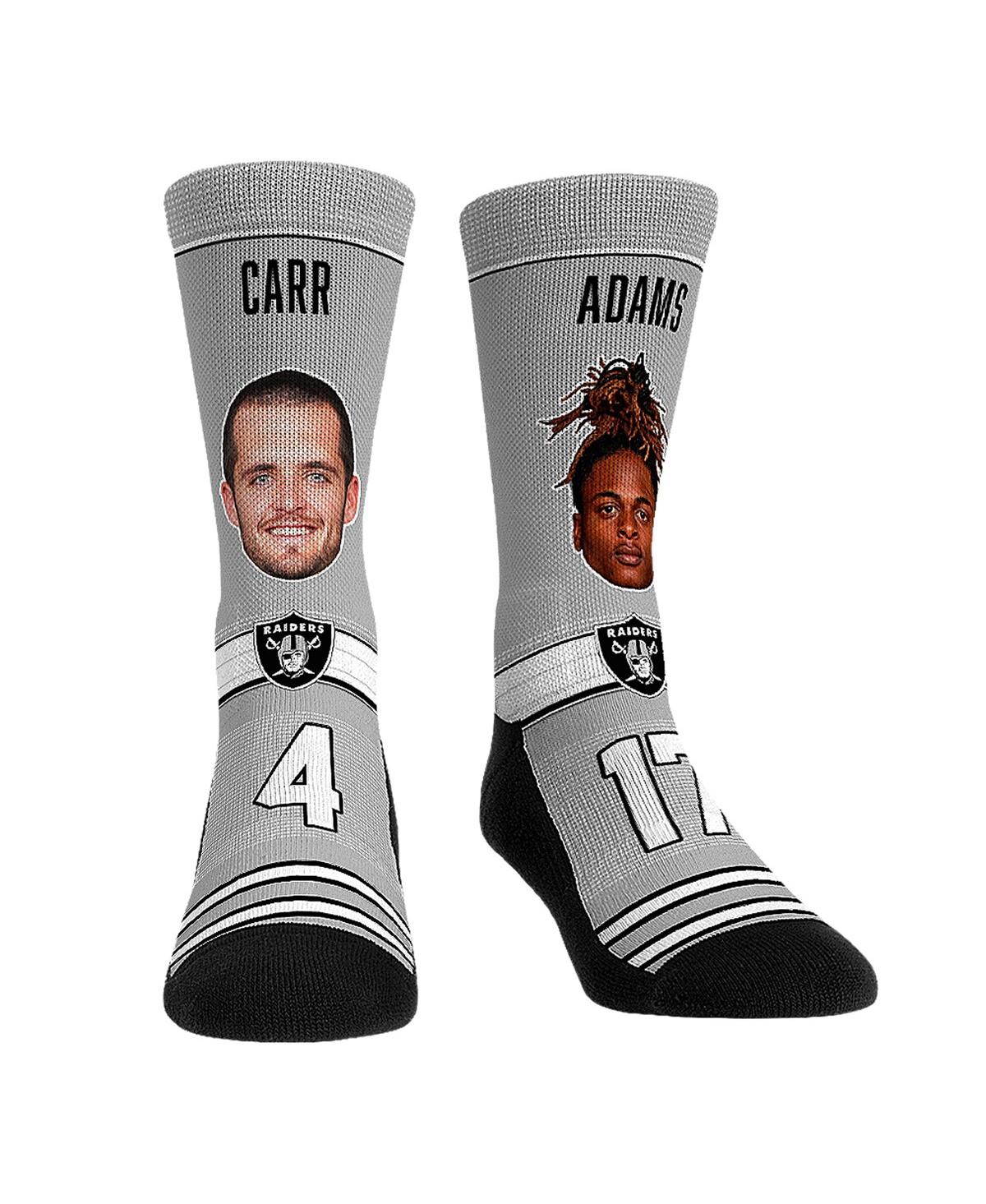 Men's and Women's Rock 'Em Socks Derek Carr & Davante Adams Las Vegas Raiders Player Teammates Crew Socks - Multi
