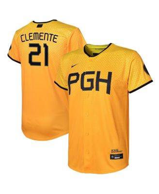 Toddler Boys and Girls Roberto Clemente Gold Pittsburgh Pirates 2023 City Connect Replica Player Jersey