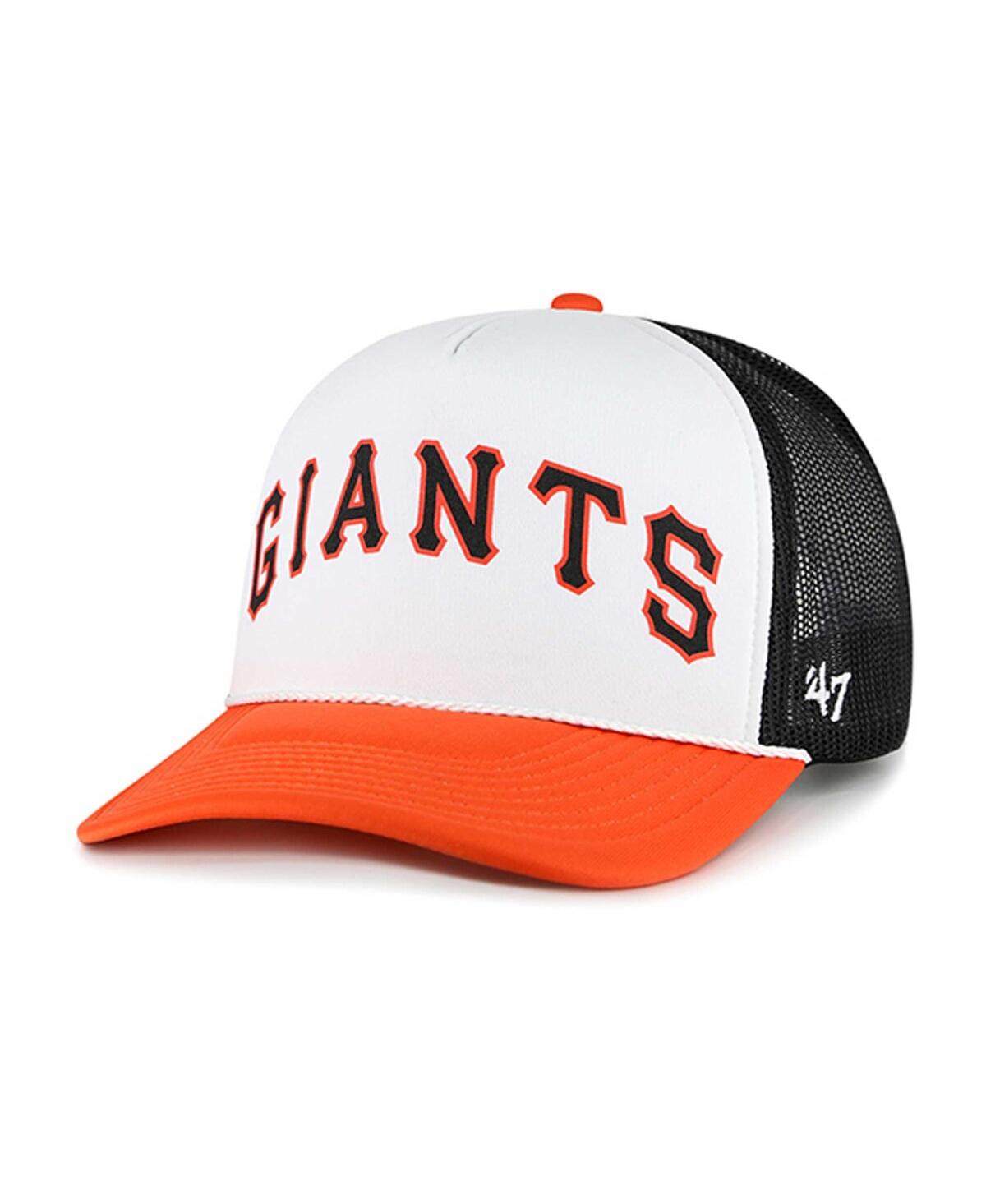 47 Brand Men's ' White San Francisco Giants Foam Front Script Trucker Snapback Hat In White
