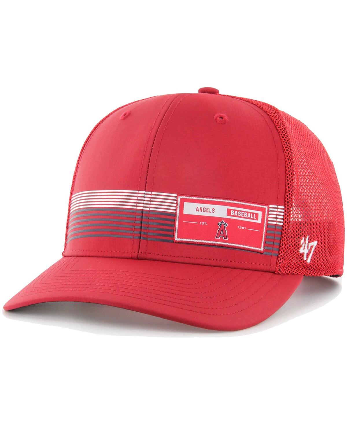 Men's '47 BrandLos Angeles Angels Rangefinder Brrr Trucker Adjustable Hat - Red