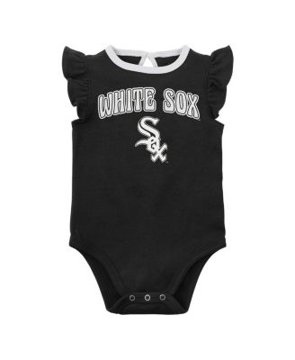 Newborn & Infant Boys and Girls Black, Heather Gray Chicago White Sox Little Fan Two-Pack Bodysuit Set