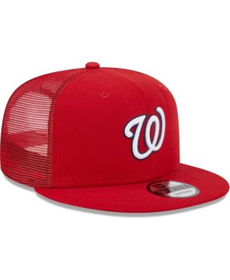 Men's Red Washington Nationals Team Color Trucker 9FIFTY Snapback Hat