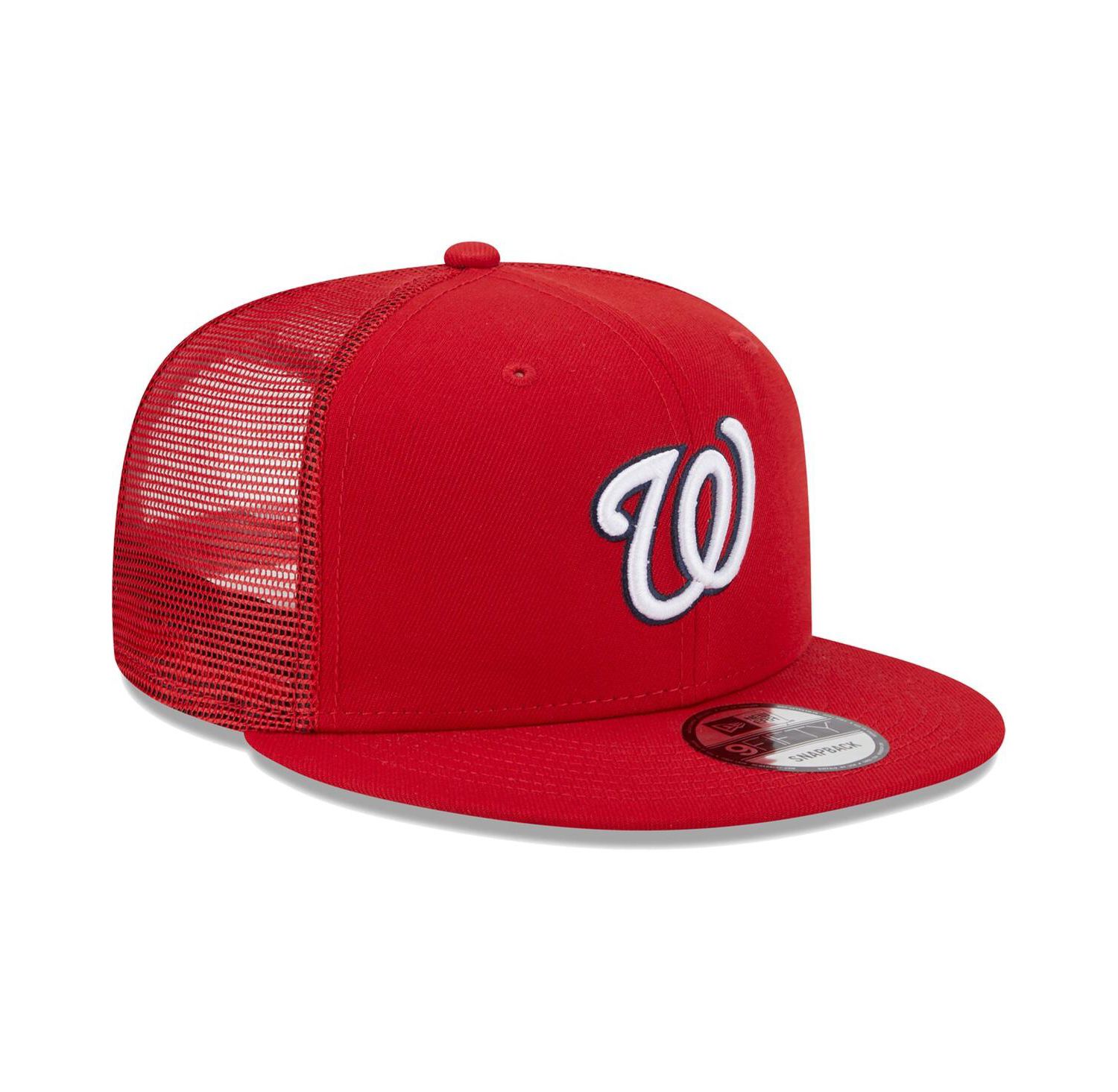 Men's Red Washington Nationals Team Color Trucker 9FIFTY Snapback Hat