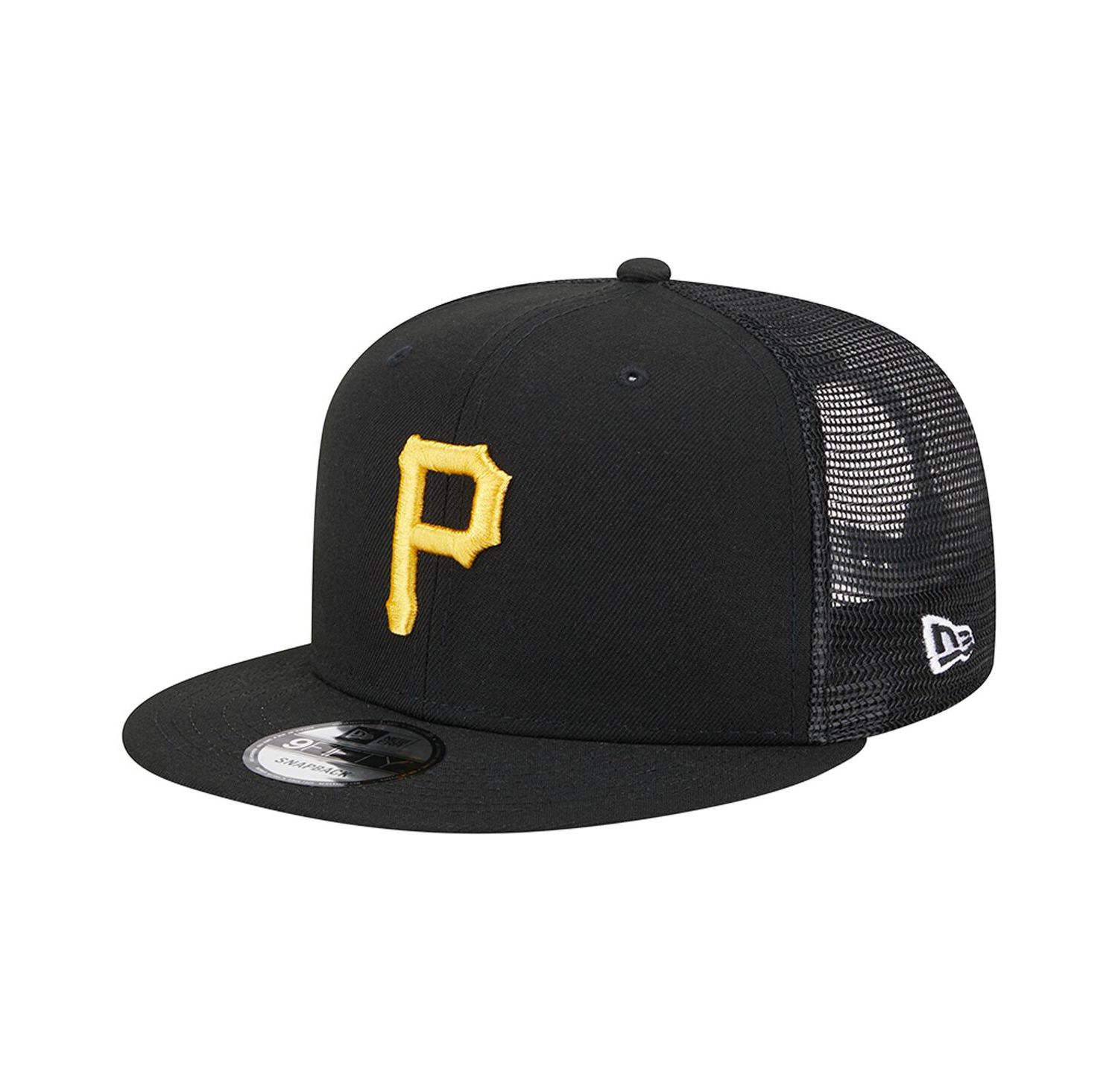 Men's Black Pittsburgh Pirates Team Color Trucker 9FIFTY Snapback Hat