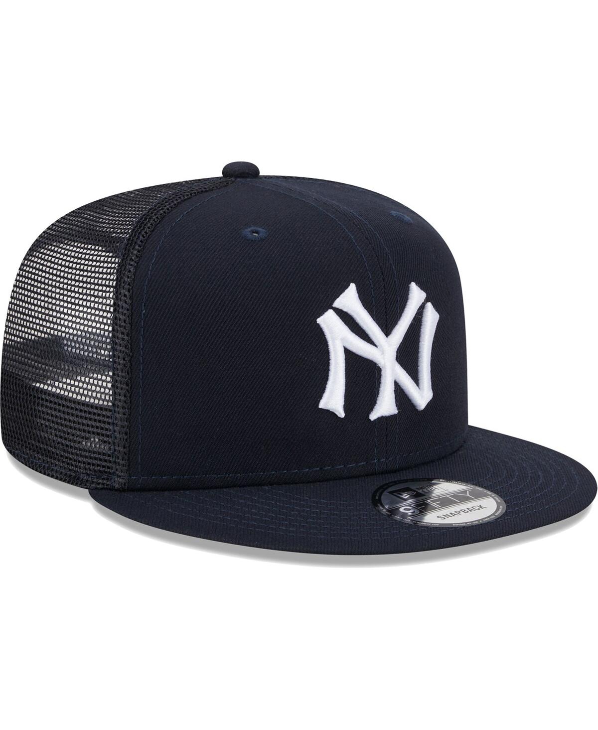 Men's New EraNew York Yankees Cooperstown Collection Team Color Trucker 9FIFTY Snapback Hat - Navy