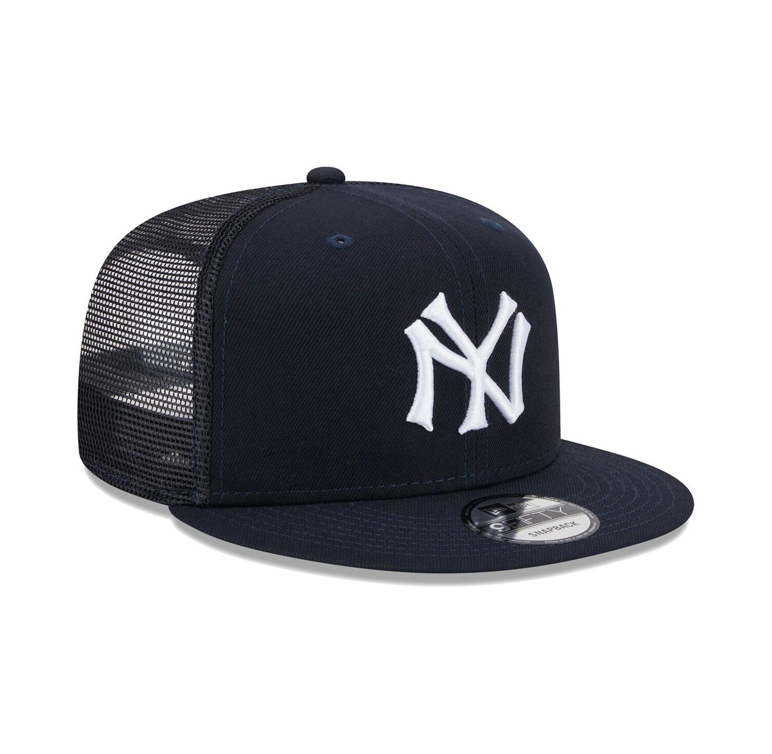 Men's Navy New York Yankees Cooperstown Collection Team Color Trucker 9FIFTY Snapback Hat