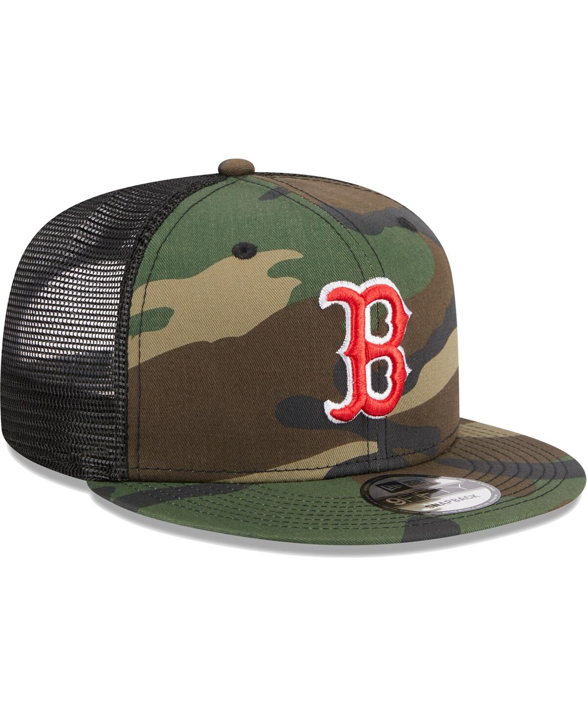 New Era Men's  Camo Boston Red Sox Woodland Camo Trucker 9fifty Snapback Hat In Camo