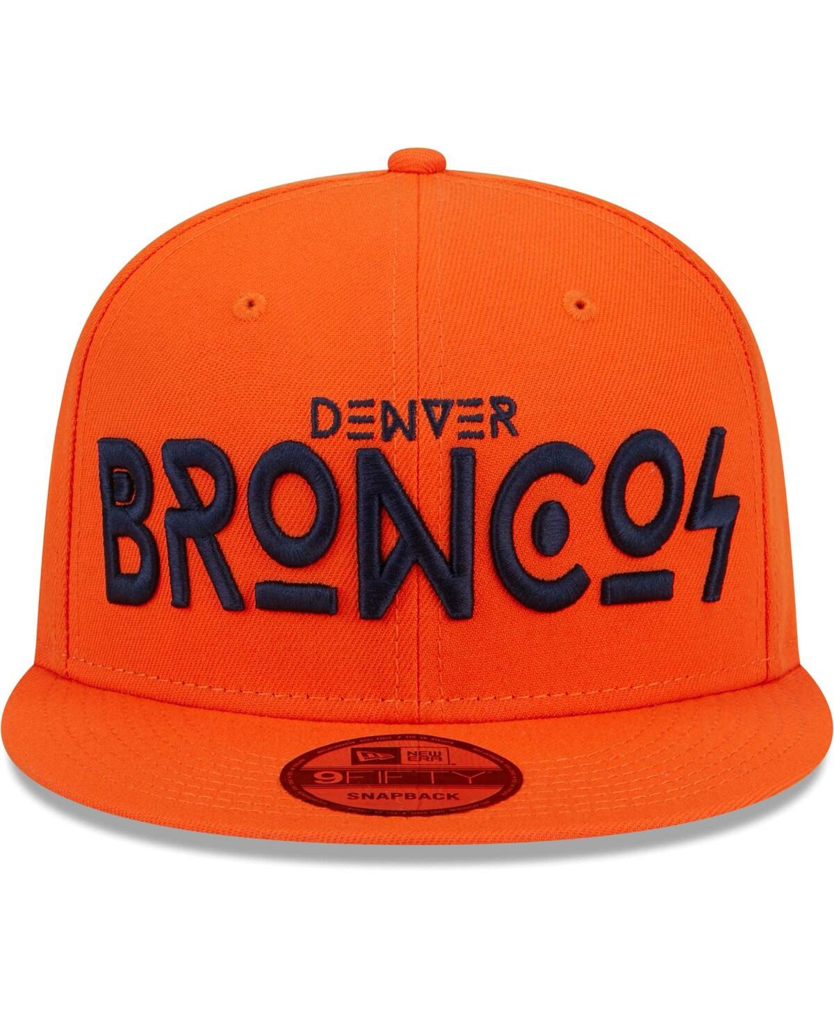 Shop New Era Men's  Orange Denver Broncos Word 9fifty Snapback Hat